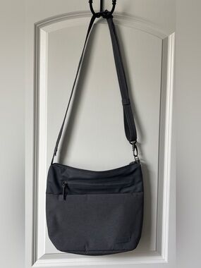 Gray Travelon Crossbody Shoulder Bag - safe travel bag